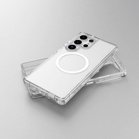 Etui silikonowe AMAZINGTHING Minimal Mag Case z pierścieniem magnetycznym do Samsung Galaxy S25 - przezroczyste