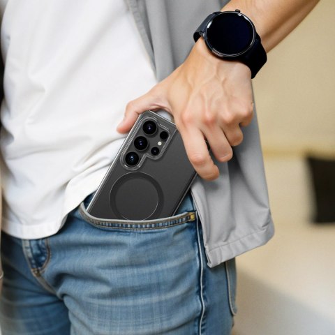 Etui silikonowe AMAZINGTHING Minimal Mag Case z pierścieniem magnetycznym do Samsung Galaxy S25 - przezroczyste