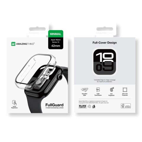 Etui ze szkłem hartowanym AMAZINGTHING Radix Glass do Apple Watch 42mm - przezroczyste