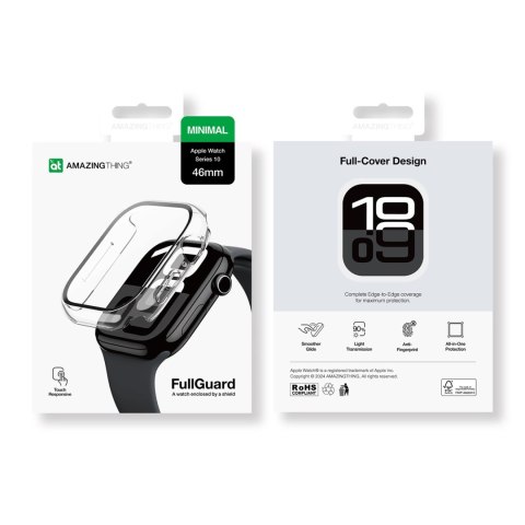 Etui ze szkłem hartowanym AMAZINGTHING Radix Glass do Apple Watch 46mm - przezroczyste