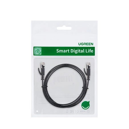 Kabel Ugreen NW102 50180 płaski sieciowy LAN Ethernet Cat. 6 15m - czarny