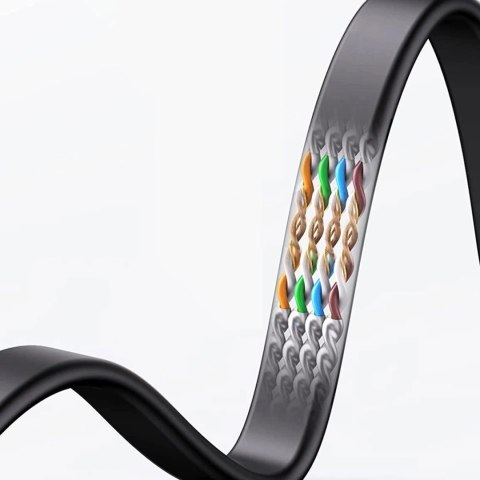 Kabel Ugreen NW102 50180 płaski sieciowy LAN Ethernet Cat. 6 15m - czarny