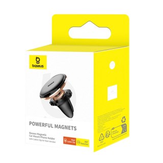 Uchwyt samochodowy Baseus C40141201G13-00 magnetyczny na kratkę nawiewu - czarno-złoty