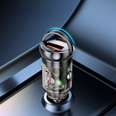 Wozinsky Ładowarka 65W samochodowa USB-C PD 65W / USB-A 45W QC 3.0 - czarna