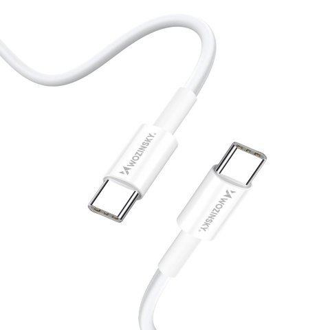 Wozinsky ładowarka GaN 65W z portami USB 2xUSB-C z kabelm C-C 65W - biała