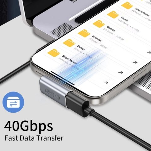 Adapter kątowy Tech-Protect Ultraboost AA03 USB-C - szary