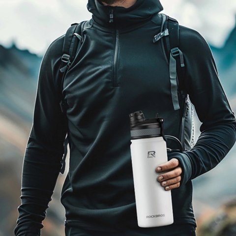 Bidon termiczny Rockbros 35210029005 rowerowy na napoje 550 ml - biały