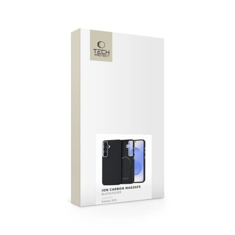Etui Tech-Protect Ion Carbon MagSafe na Samsung Galaxy S25 - czarne