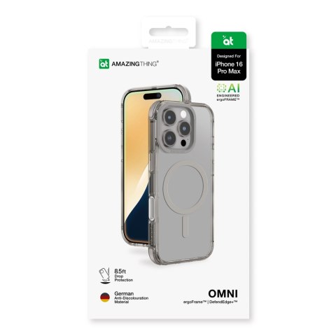 Etui silikonowe AMAZINGTHING Omni Mag Case do iPhone 16 Pro Max - szare