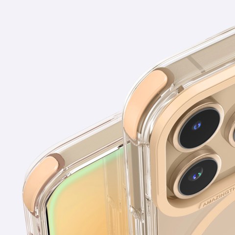 Etui silikonowe AMAZINGTHING Omni Mag Case do iPhone 16 Pro - różowe złoto