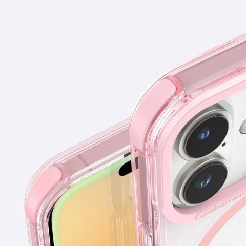 Etui silikonowe AMAZINGTHING Omni Mag Case do iPhone 16 - ciemnoróżowe