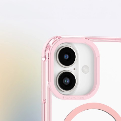 Etui silikonowe AMAZINGTHING Omni Mag Case do iPhone 16 - ciemnoróżowe