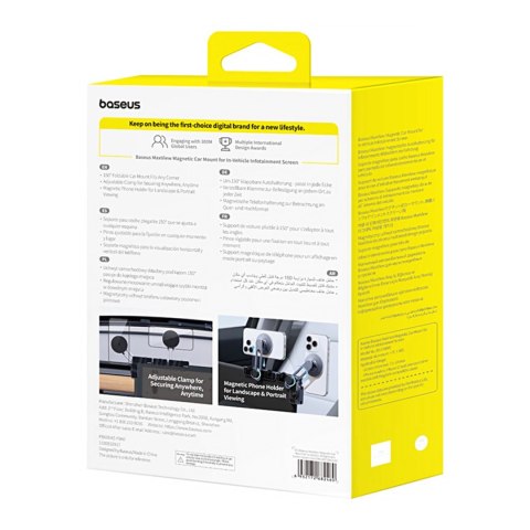 Uchwyt magnetyczny Baseus MaxView montowany na wyświetlaczu samochodowym - szary