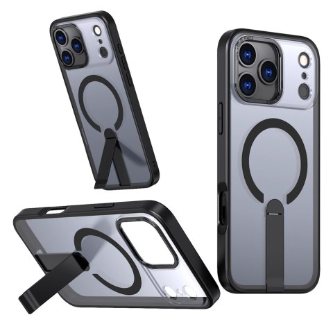 Etui Hybrid Armor X na iPhone 17 Pro Max z podstawką kompatybilne z MagSafe - czarne