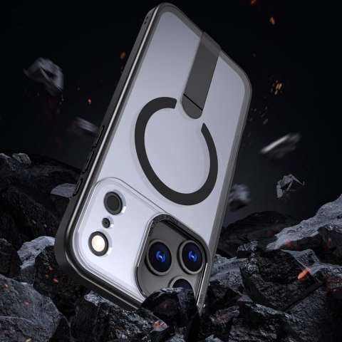 Etui Hybrid Armor X na iPhone 17 Pro z podstawką kompatybilne z MagSafe - czarne