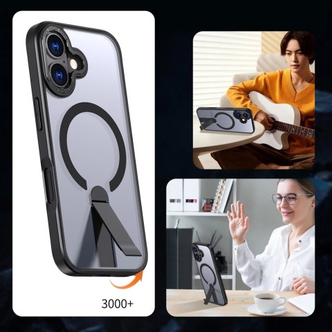 Etui Hybrid Armor X na iPhone 17 z podstawką kompatybilne z MagSafe - czarne