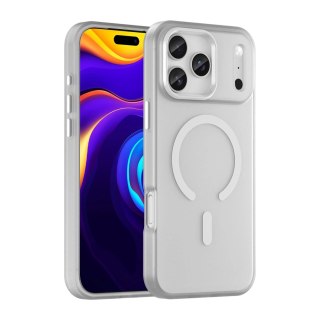 Etui Magnetic Abrasive na iPhone 17 Pro Max kompatybilne z MagSafe - matowe białe