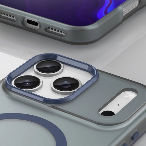 Etui Magnetic Abrasive na iPhone 17 Pro Max kompatybilne z MagSafe - matowe niebieskie