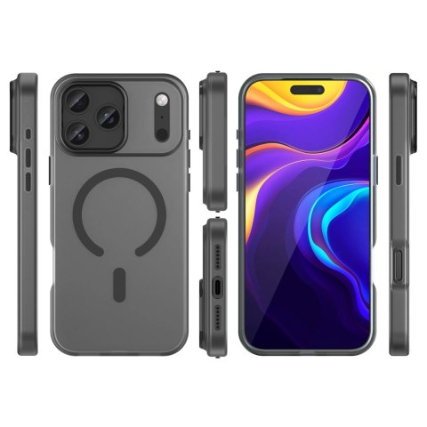 Etui Magnetic Abrasive na iPhone 17 Pro kompatybilne z MagSafe - matowe czarne