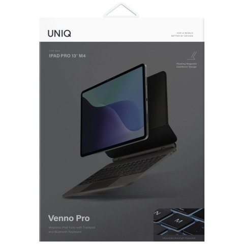 Etui UNIQ Venno Pro Magnetic Smart z klawiaturą do iPad Air 13" 2024 / 2025 / iPad Pro 13" 2024 - czarne