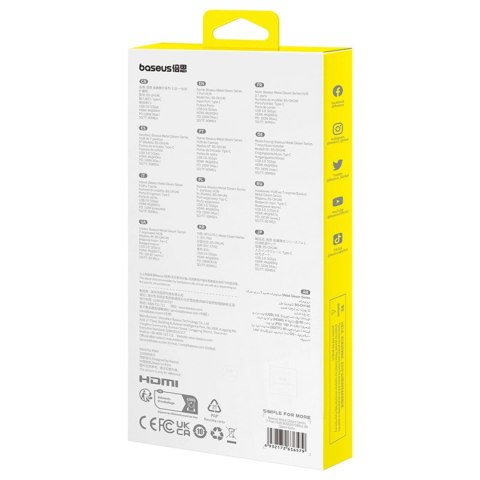 Hub USB-C Baseus Metal Gleam 7w1 HDMI 4K 60Hz / 3x USB 3.0 / USB-C PD / SD / microSD - szary