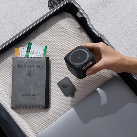 Ładowarka indukcyjna Baseus MagPro 3w1 25W kompatybilna z MagSafe do telefonu i smartwatcha - czarna