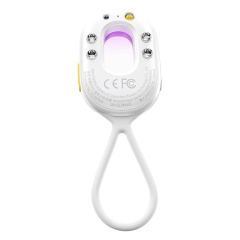 Wykrywacz ukrytych kamer Baseus Heyo Series II z alarmem i mini latarką + kabel Baseus Simple USB-A - USB-C - biały