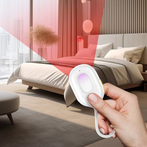 Wykrywacz ukrytych kamer Baseus Heyo Series II z alarmem i mini latarką + kabel Baseus Simple USB-A - USB-C - biały