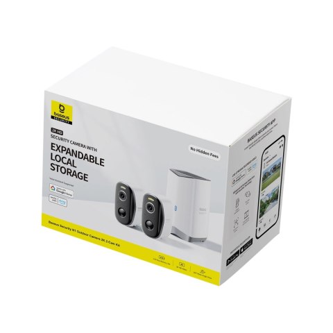 Zestaw monitoringu zewnętrznego Baseus Security N1 2K (2 kamery) - biały