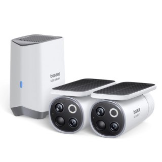Zewnętrzny zestaw monitoringu Baseus Security S1 Pro Dual 3K (2 kamery) - biały