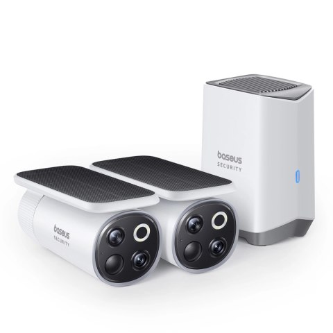 Zewnętrzny zestaw monitoringu Baseus Security S1 Pro Dual 3K (2 kamery) - biały