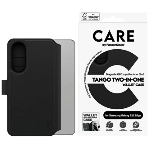 Etui CARE by PanzerGlass Feature Tango 2w1 Wallet Qi na Samsung Galaxy S25 Edge - czarne