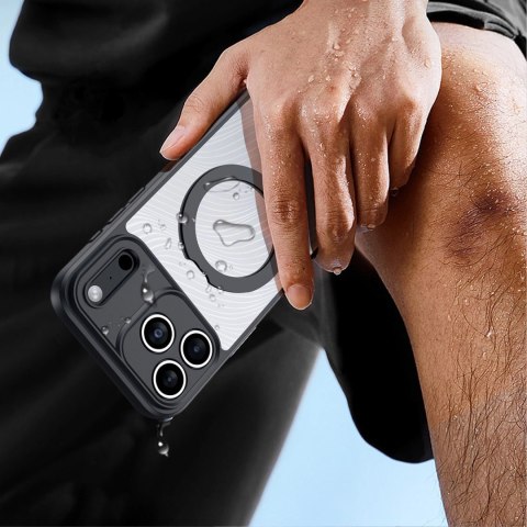 Etui Dux Ducis Aimo Mag z pierścieniem magnetycznym i podstawką na iPhone 17 Pro - czarne