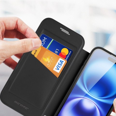 Etui Dux Ducis Skin X Pro na iPhone 17 z portfelem, kompatybilne z MagSafe - czarne