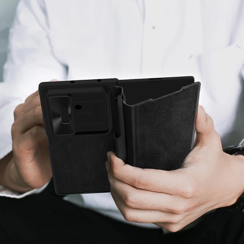 Etui Nillkin Qin Pro na Samsung Galaxy Z Fold 7 z miejscem na S Pen - czarne