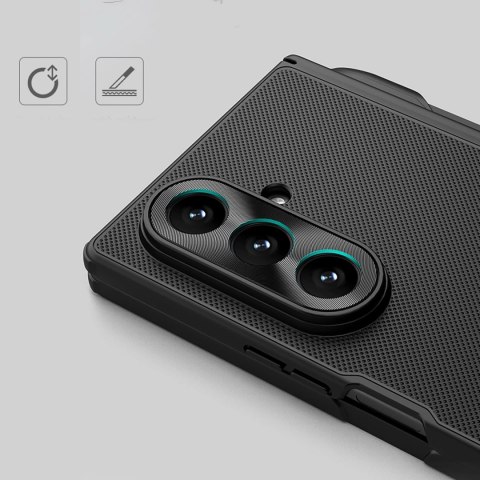 Etui Nillkin Super Frosted Shield Fold Magnetic na Samsung Galaxy Z Fold 7 kompatybilne z MagSafe z miejscem na S Pen - czarne