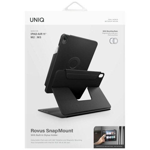 Etui UNIQ Rovus Snapmount Magnetic 360 Rotating Detachable do iPad Air 11" 2024 / 2025 / iPad Air 10.9" 2020 / 2022 - czarne