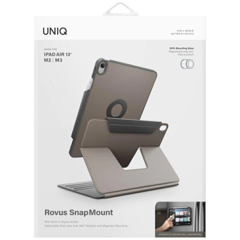 Etui UNIQ Rovus Snapmount Magnetic 360 Rotating Detachable do iPad Air 13" 2024 / 2025 - szare