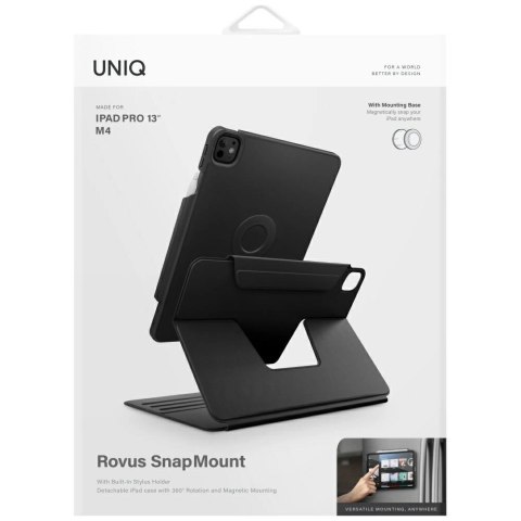Etui UNIQ Rovus Snapmount Magnetic 360 Rotating Detachable do iPad Pro 13" 2024 (7 gen.) - czarne