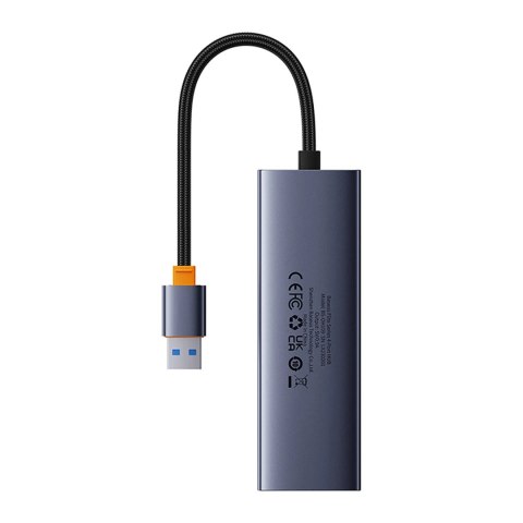 Hub USB-A 4w1 Baseus UltraJoy 3 x USB-A 3.0 + RJ45 - szary