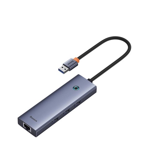 Hub USB-A 4w1 Baseus UltraJoy 3 x USB-A 3.0 + RJ45 - szary