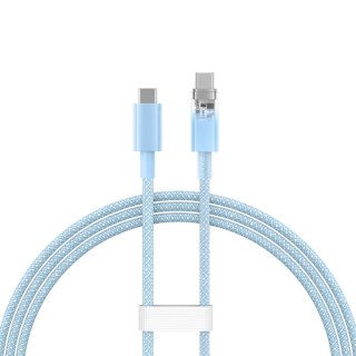 Kabel Baseus Explorer 100W USB-C - USB-C z inteligentnym czujnikiem temperatury 1m - niebieski