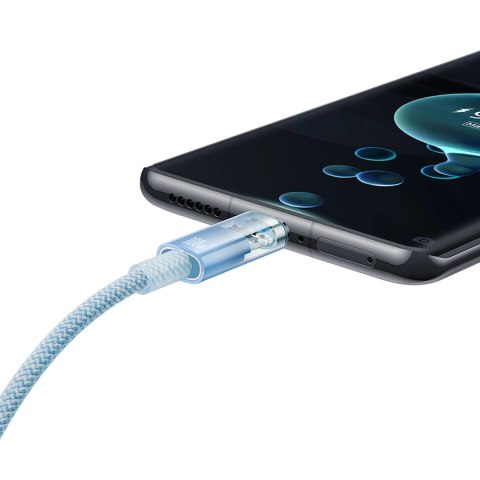 Kabel Baseus Explorer 100W USB-C - USB-C z inteligentnym czujnikiem temperatury 2m - niebieski
