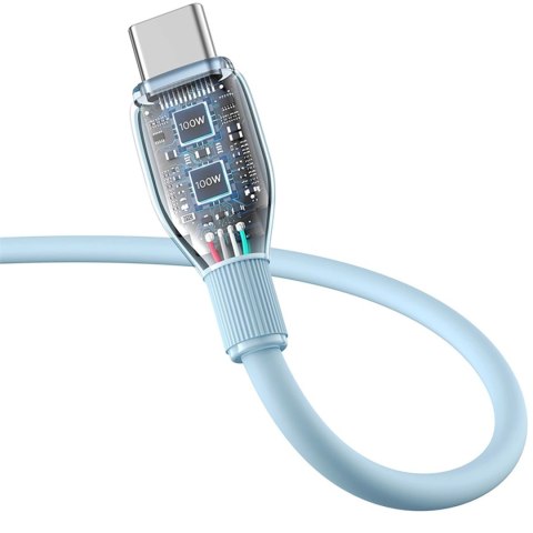 Kabel Baseus Pudding 100W USB-A - USB-C 2m - niebieski