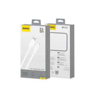 Kabel Dudao L2sT USB-A - USB-C 6A 1,2m - biały