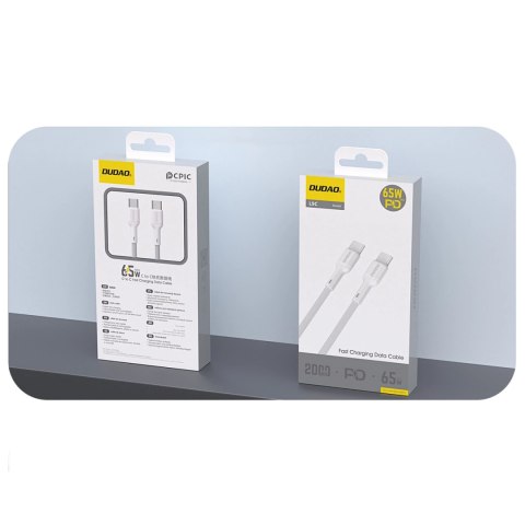 Kabel Dudao L9C 65W USB-C - USB-C 1m - biały