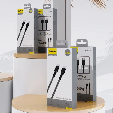Kabel Dudao L9C Max 240W PD USB-C - USB-C 1,2m - czarny