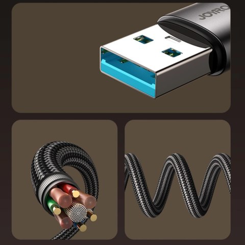 Kabel Joyroom S-A56 EnjoyX Series 90° USB-A - Lightning 3A 1,2m - czarny