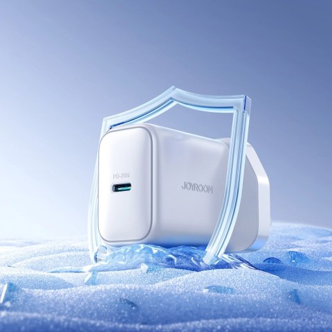 Ładowarka sieciowa Joyroom JR-TCF20 PD 20W (wtyczka UK) z kablem USB-C 1m - biała