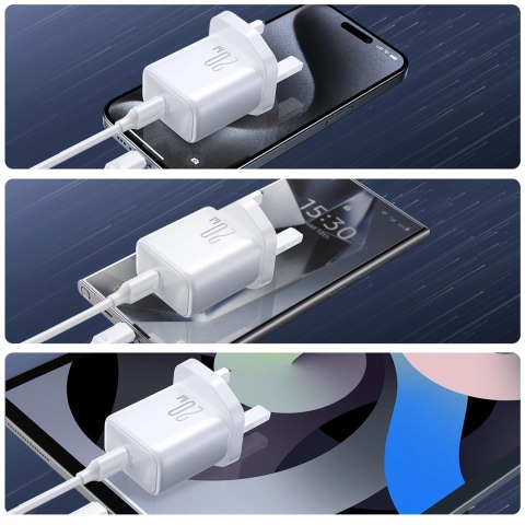 Ładowarka sieciowa Joyroom JR-TCF20 PD 20W (wtyczka UK) z kablem USB-C 1m - biała